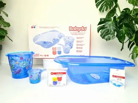 Bebekevi 1406 Eco Patternet Bathtub Set Blue აბაზანის კომპლექტი