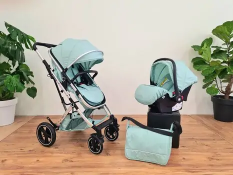 KikkaBoo Alba Mint 3in1 საბავშვო ეტლის კომპლექტი, 2 image