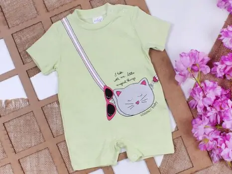 Bobix Romper  Little Kitten Green ჩვილის რომპერი, 3 image