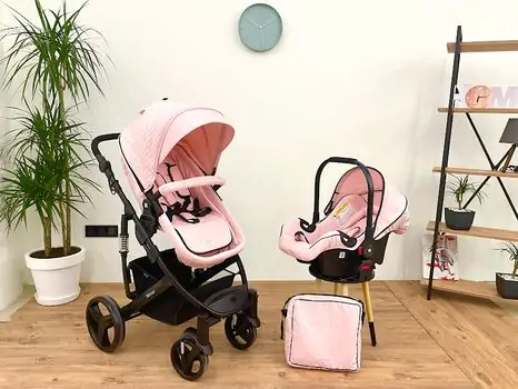 KikkaBoo Beloved Pink 3in1 ახალშობილის ეტლი, 2 image