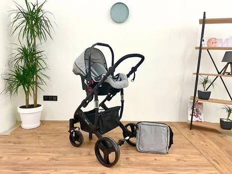 KikkaBoo Beloved Light Grey 3in1 ახალშობილის ეტლი, 3 image