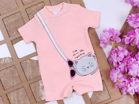 Bobix Romper Little Kitten Light Pink ჩვილის რომპერი, 3 image