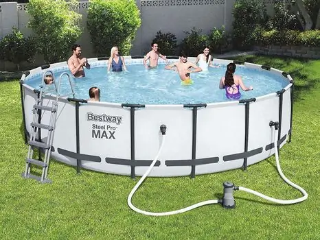 Bestway 56462 Steel Pro Max With Filter Pump and ladder კარკასული აუზი კარტრიჯული ფილტრით და კიბით