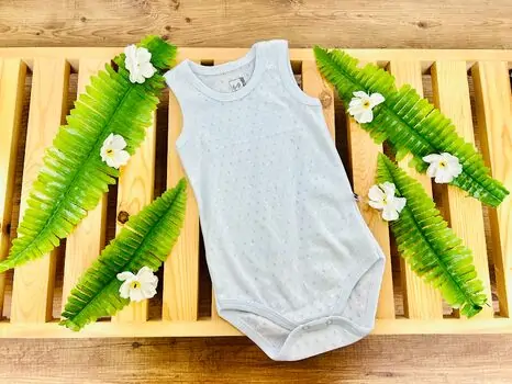 Caramell Bodysuit Basic Light Blue ჩვილის ბოდე