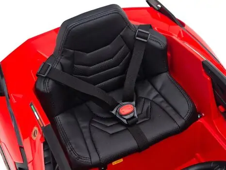 KikkaBoo Officially Licensed Lamborgini Sian Red - ელექტრო მანქანა კაუჩუკის საბურავებით და ტყავის სავარძლით, 7 image