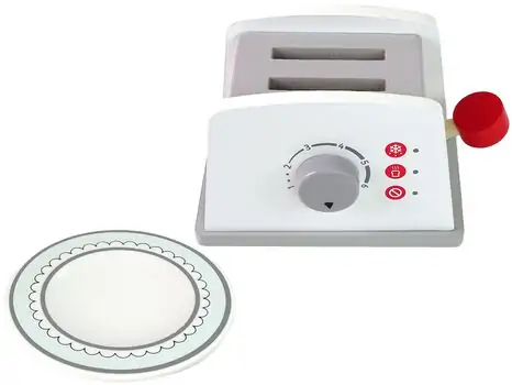 Wooden Toy Toaster - სათამაშო ხის ტოსტერი აქსესუარებით, 4 image