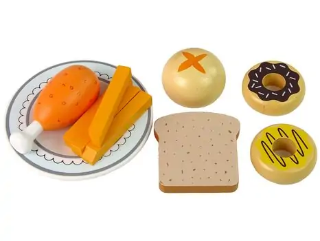Wooden Toy Microwave Oven  - სათამაშო ხის მიკროტალღური ღუმელი აქსესუარებით, 5 image