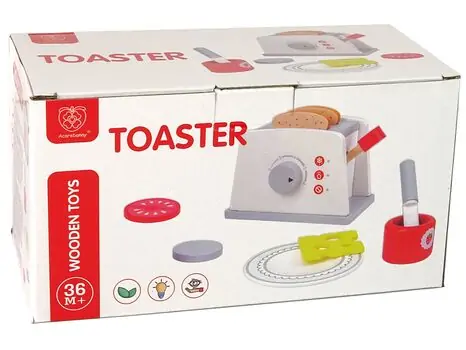 Wooden Toy Toaster - სათამაშო ხის ტოსტერი აქსესუარებით, 5 image