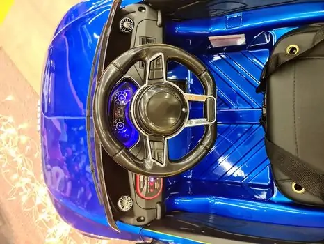 Audi R8 Spyder Blue  - ელექტრო მანქანა ტყავის სავარძლით, 4 image