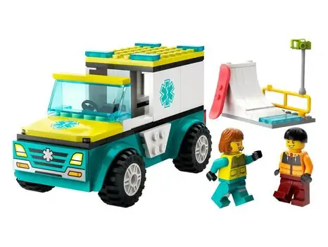 Lego City 60403 Emergency Ambulance and Snowboarder, 2 image