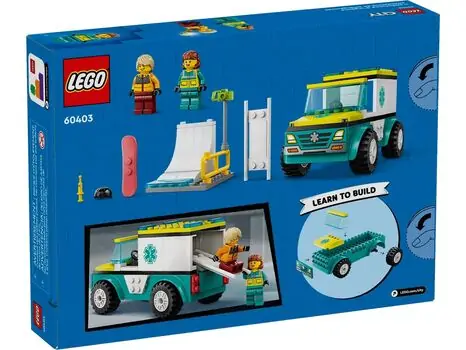 Lego City 60403 Emergency Ambulance and Snowboarder, 6 image