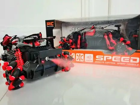 One-button three-door traverse explosion wheel spray remote control car FN632HB-6 საბავშვო დისტანციური მანქანა ნამდვილი ბოლის ეფექტით, 2 image