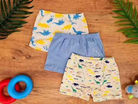 Cotton Little Dinosaur Panties საბავშვო საცვლების კომპლექტი