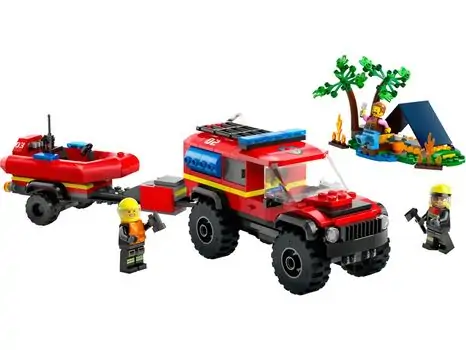 Lego City 60412 4x4 Fire Truck with Rescue Boat, 2 image
