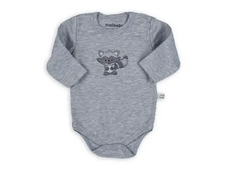 Raccoon Bodysuit Grey  -  ჩვილის ბოდე