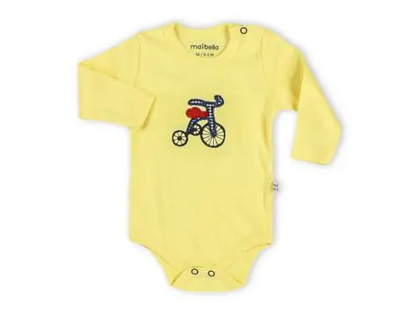3 Wheel Bike Bodysuit Yellow -  ჩვილის ბოდე, 2 image