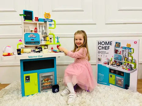 Home Chef Kitchen Set With Accessories - ფუნქციური სათამაშო სამზარეულო, 4 image