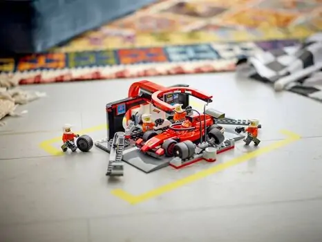 Lego City 60443 F1® Pit Stop & Pit Crew with Ferrari Car, 9 image