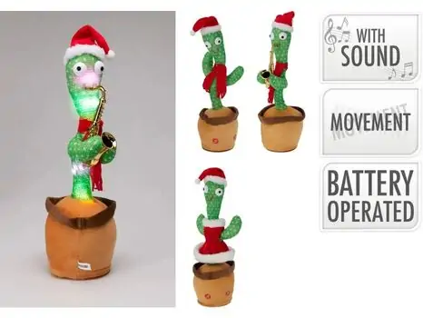 Cactus Noel With Sound Christmas Decoration - საახალწლო დეკორაცია მოლაპარაკე კაქტუსი