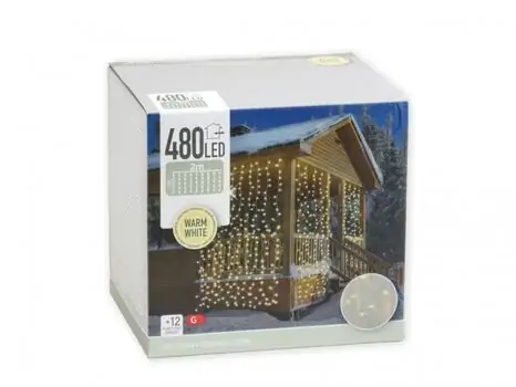 Christmas Curtain Warm White Light 480 Led 200 cm საახალწლო განათებები