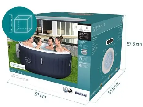 Bestway 6001C Lay-Z-Spa Miami AirJet Energy-Saving Hot Tub - გასაბერი ჯაკუზი, 7 image