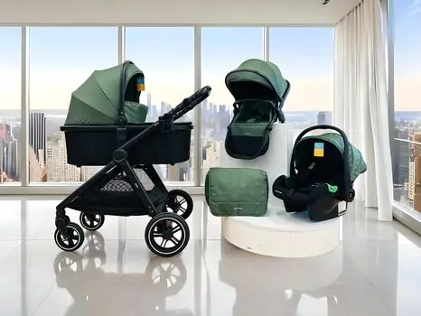 KikkaBoo Ava 3in1 Army Green - საბავშვო ეტლის კომპლექტი, 3 image
