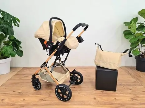 KikkaBoo Alba Beige 3in1 საბავშვო ეტლის კომპლექტი, 3 image