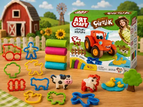 Dede 03558 ART CRAFT FARM DOUGH SET 200 GR საბავშვო პლასტელინების ნაკრები