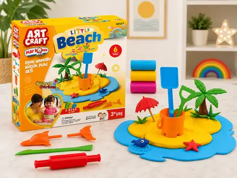 Dede 03577 ART CRAFT BEACH PLAY DOUGH SET 150GR საბავშვო პლასტელინების ნაკრები