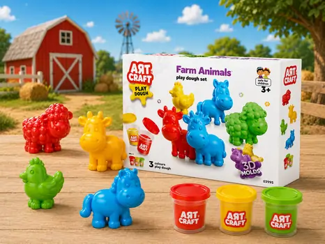 Art Craft Farm Animals Play Dough Set 03993 - პლასტელინის ნაკრები