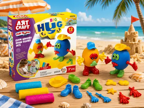 Dede 03576 ART CRAFT BIG HUG PLAY DOUGH SET 150 GR საბავშვო პლასტელინების ნაკრები