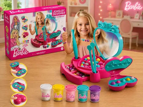 Dede Barbie Jewelry Design Dough Set 03926 - პლასტელინის ნაკრები