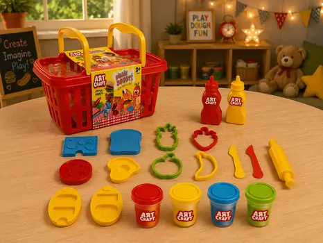 Dede ART CRAFT Picnic Basket Dough Set – 4 Pcs  საბავშვო პლასტელინის ნაკრები 03633