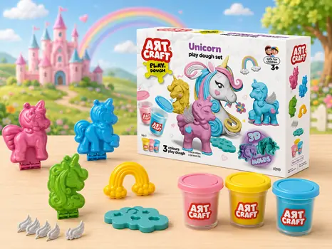 Art Craft Unicorn Play Dough Set 03999 - პლასტელინის ნაკრები