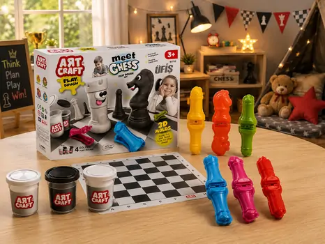Dede ART CRAFT MEET CHESS DOUGH SET  03732 საბავშვო პლასტელინების ნაკრები