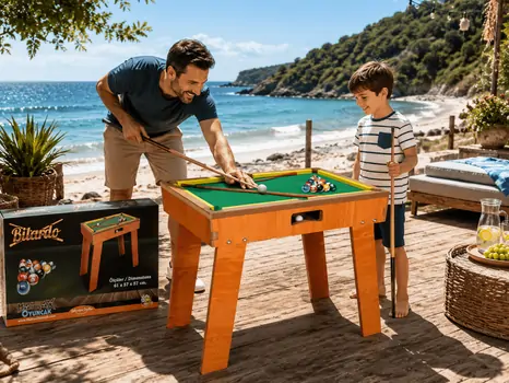 Board Games - Wooden Billiards Game საბავშვო ბილიარდის მაგიდა