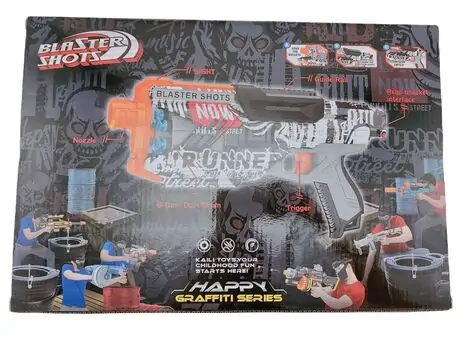 Graffiti Soft Bullet Blaster - სათამაშო გრაფიტის დიზაინის ქაფის ტყვიებიანი თოფი, 3 image