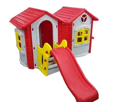 Pilsan-ის სახლი სასრიალოთი 06 433 BINARY HAPPY HOUSE WITH SLIDE grey