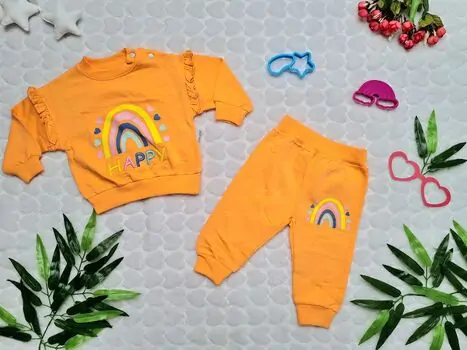 Happy Rainbow Set Orange ჩვილის ტანსაცმლის ნაკრები FLAMİNDO 1043