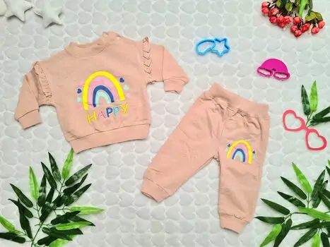 Happy Rainbow Set light pink ჩვილის ტანსაცმლის ნაკრები FLAMİNDO 1043
