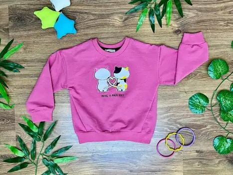 Lovely Cats Pink ALG 623440 გრძელ მკლავიანი მაისური