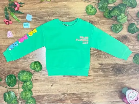 BEARS FLOWERS DAY 623544 GREEN ALG გრძელ მკლავიანი მაისური