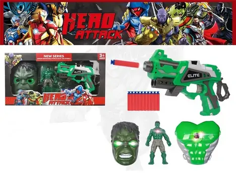 Hero Attack Hulk Gun With Figure - სათამაშო თოფი აქსესუარებით