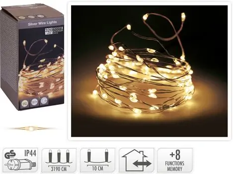 Christmas Silverwire With Warm White 320 Led საახალწლო განათებები