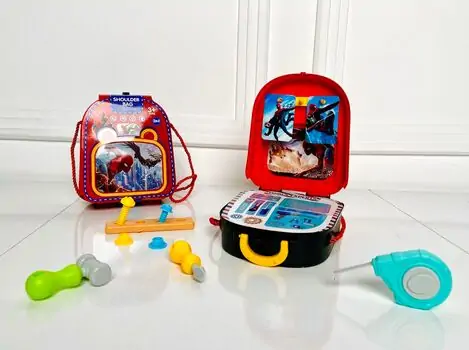 SPIDER MAN TOOL SHOULDER BAG 1853-P7 სათამაშო ინსტრუმენტების ნაკრები