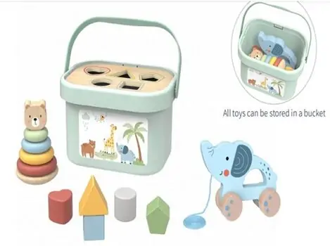 Tooky Toy Forest Friends 3 In 1 Educational Box- ხის განსავითარებელი სათამაშო, 3 image
