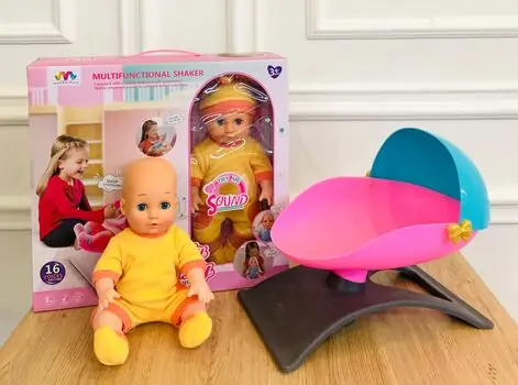 Baby boy with crib თოჯინა საწოლით და აქსესუარებით