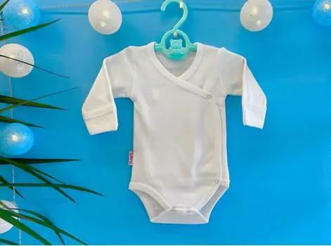 Newborn Baby Bodysuit ATES BABY ჩვილის ბოდე 3193 white