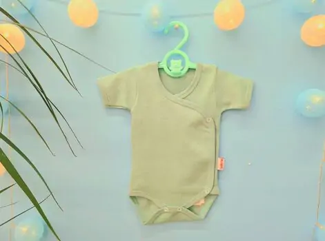 Newborn Baby Bodysuit ATES BABY ჩვილის ბოდე 3186 green