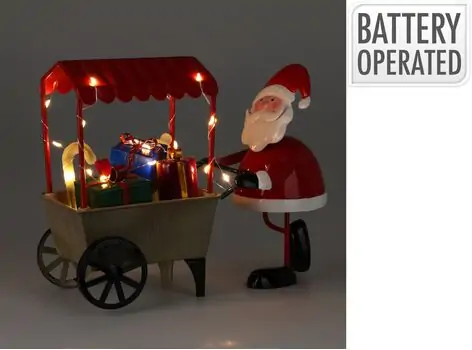 Christmas Decoration Santa With Cart And Light საახალწლო აქსესუარი განათებით
